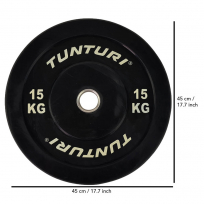 Диск бамперный черный TUNTURI 15 кг